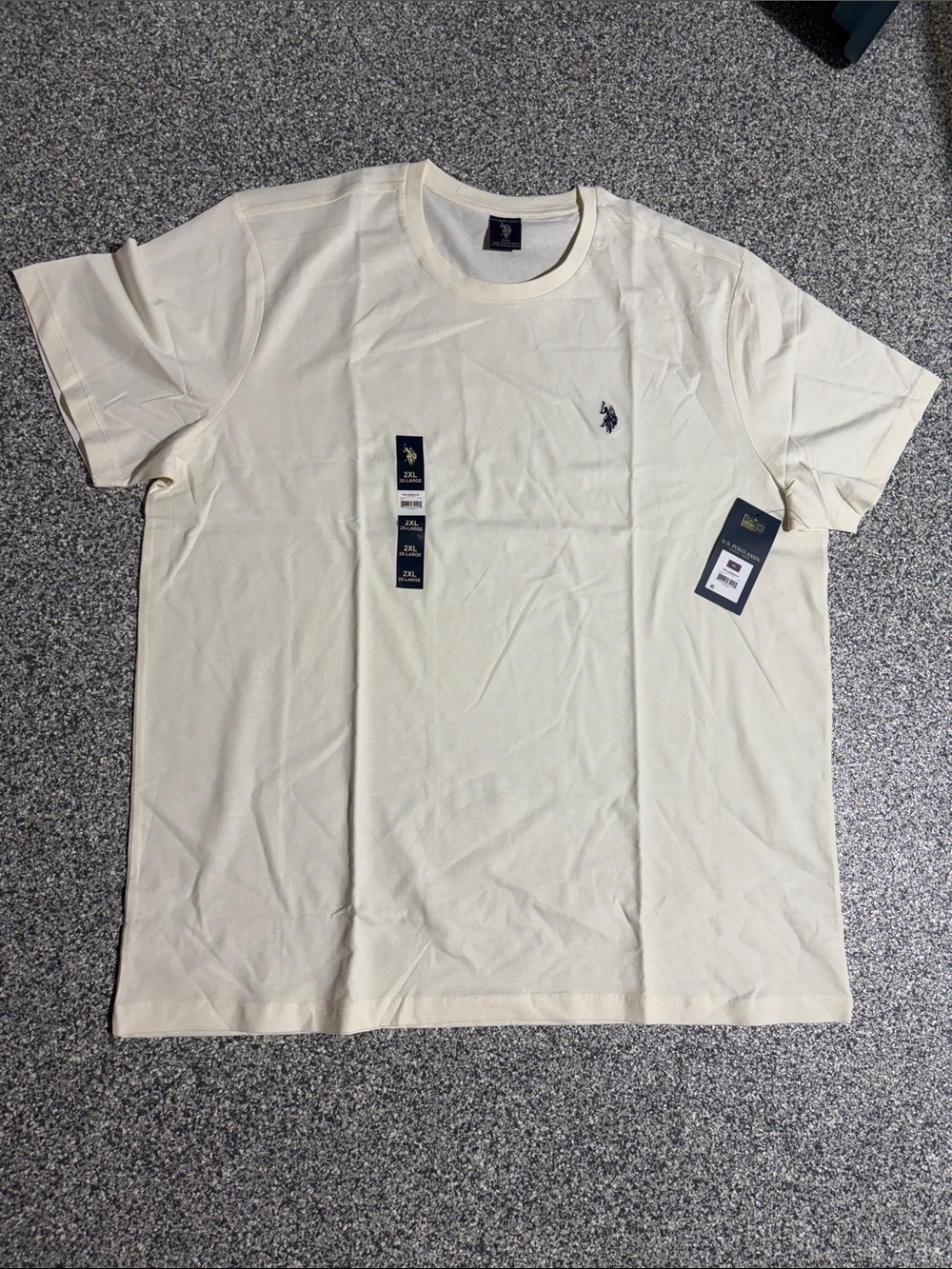U.S. Polo Assn. Men's Cream Short Sleeve Crew Neck Tee